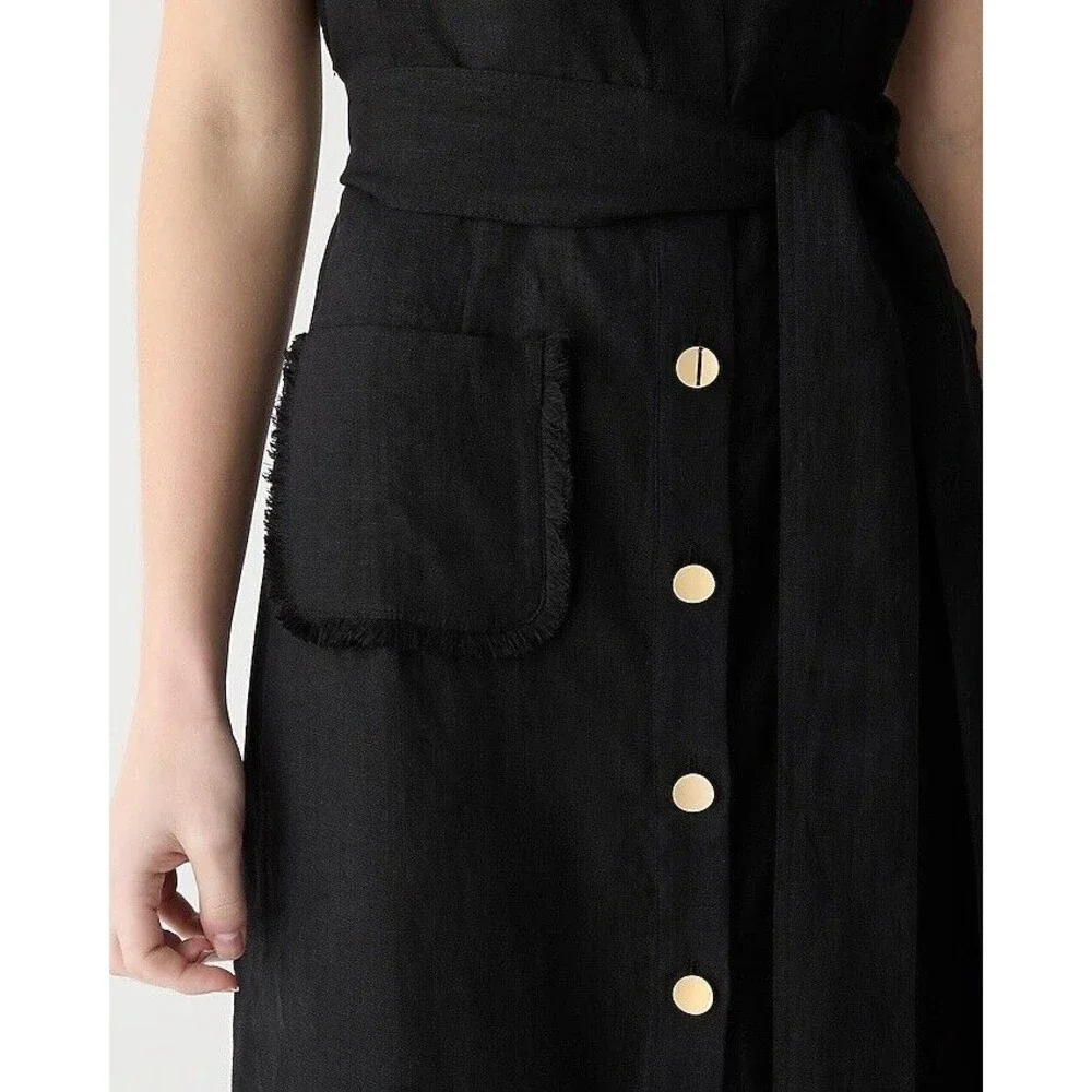 J.crew Raw-hem maxi shirtdress in linen NWT Size XXS